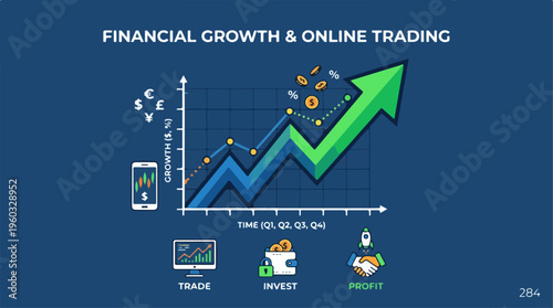 Financial growth online trading graph.