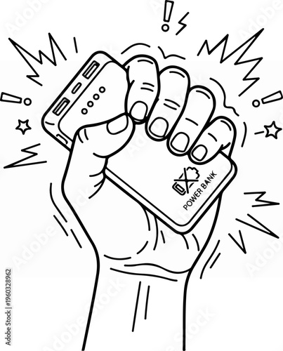 Fist Holding Smartphone Device.