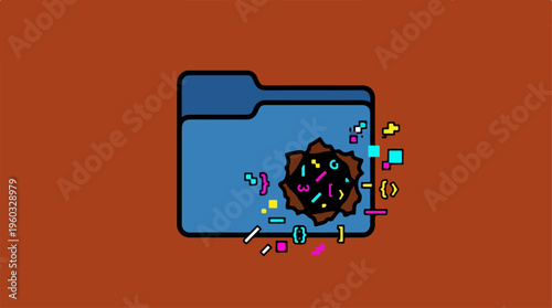 Folder with virus malware.