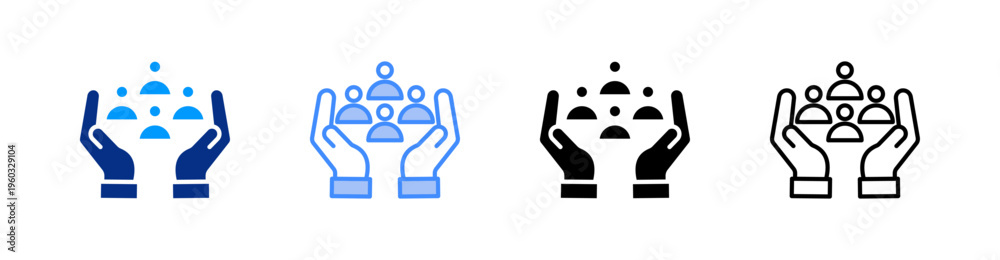 Obraz premium Employee Multiple Style Icon Set Vector 