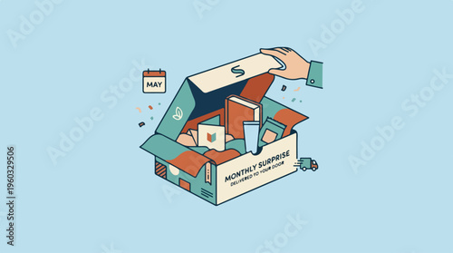 Hand opening cardboard delivery box.