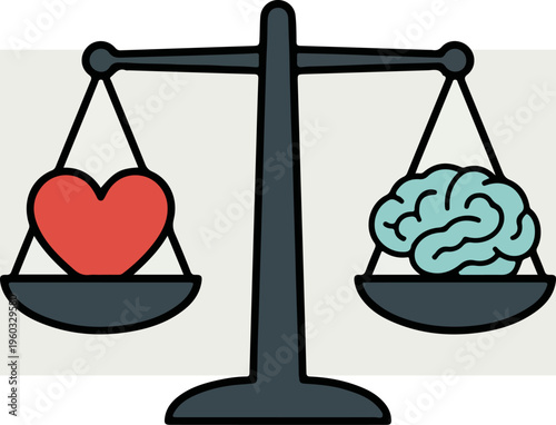 Heart and brain on scales.