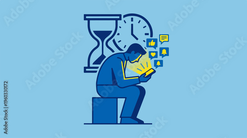 Man sitting with paperwork deadline.