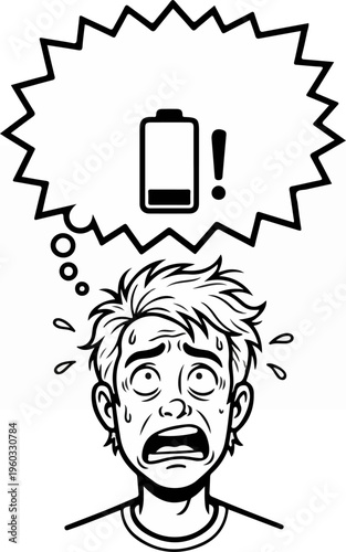 Man Worried About Dead Battery.