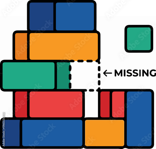 Missing puzzle piece blocks stack.