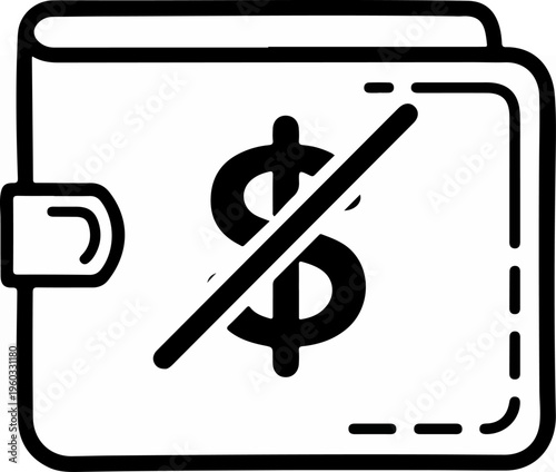 No Money Wallet Icon.