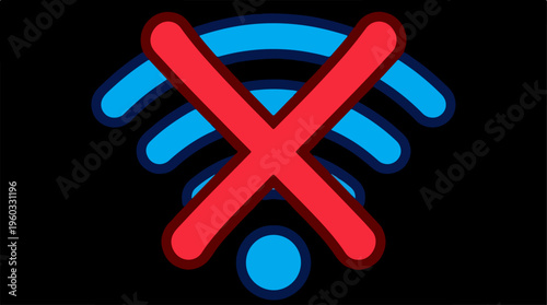 No WiFi Signal Icon Symbol.