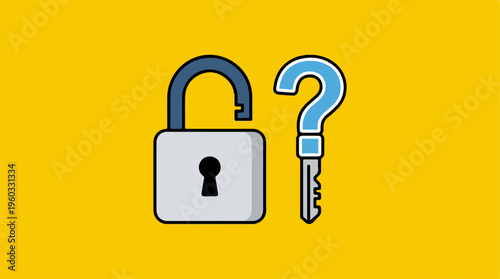 Padlock and Question Mark Key.