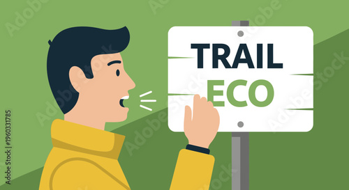 Man Speaking About Eco Trail Exploration And Environmental Awareness