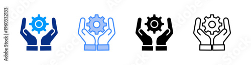 Service Multiple Style Icon Set Vector 