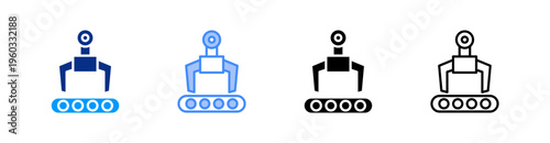 Machinery Multiple Style Icon Set Vector 