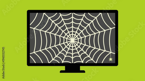 Spider web on computer screen.