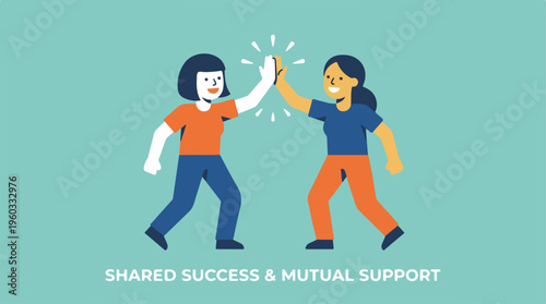 Two Women High Five Together.