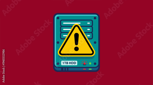 Warning Sign on Computer Screen.