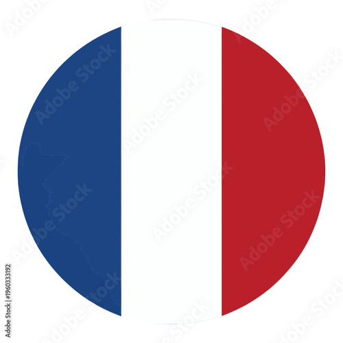 French Flag Circle Vector Icon