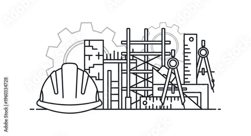 Construction and engineering tools and equipment for building projects.