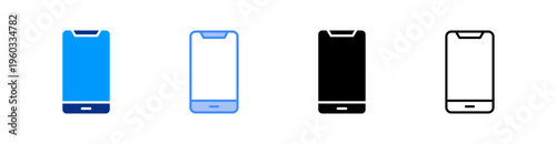 Phone Multiple Style Icon Set Vector 