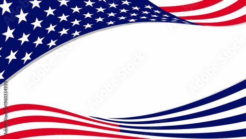 Abstract design featuring flowing curves inspired by the national flag of the united states america Vector