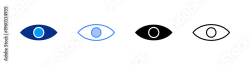 View Multiple Style Icon Set Vector 