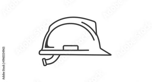 Safety helmet illustration, a symbol of construction, protection, and workplace safety.