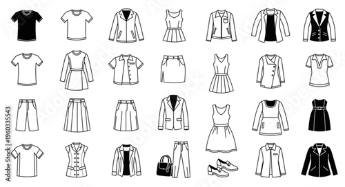 Assortment of Fashionable Clothing Items - A Stylish Collection.