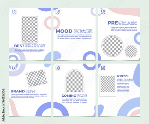Pastel Abstract Puzzle Post Social Media Template