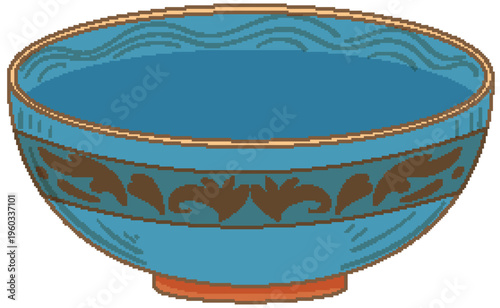 Blue Middle Eastern Decorative Ceramic Bowl Illustration