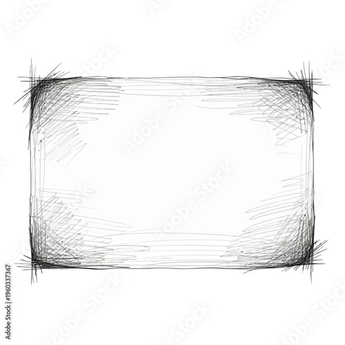 Roughly Drawn Rectangle Frame Sketch