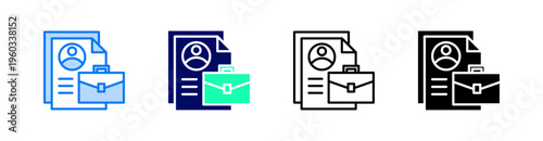 Internship Multiple Style Icon Set Vector 