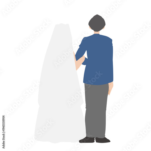 横に並ぶ新郎新婦の後ろ姿