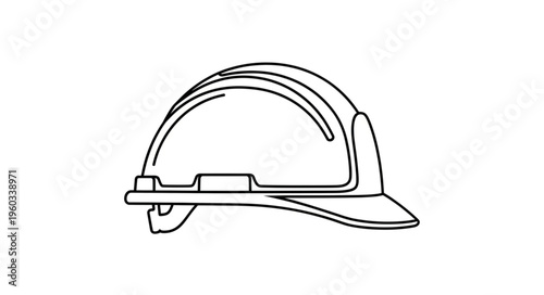 Detailed illustration of a construction workers protective hard hat, safety equipment.