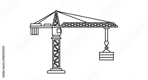 Construction crane lifting a load, a symbol of building and progress.