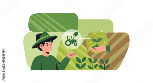 Modern Farmer Cultivating Sustainable Growth Through Innovative Agriculture