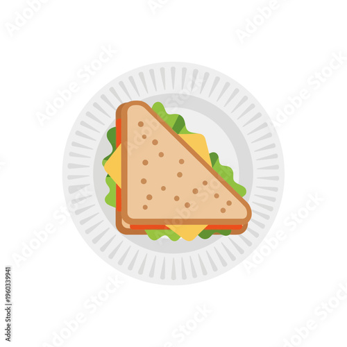 Triangle sandwich on a plate.
