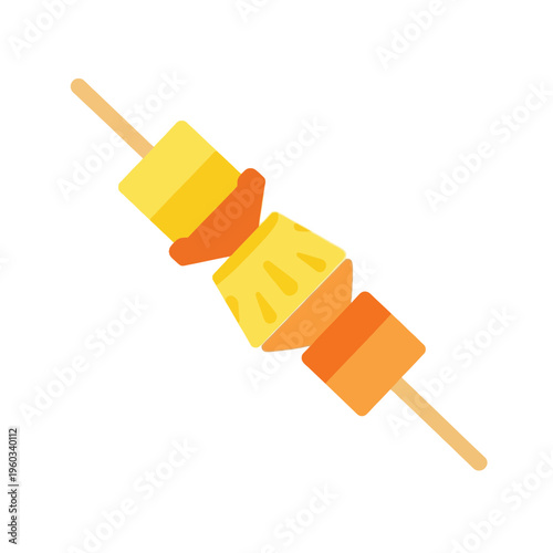 Colorful chunks on a skewer.