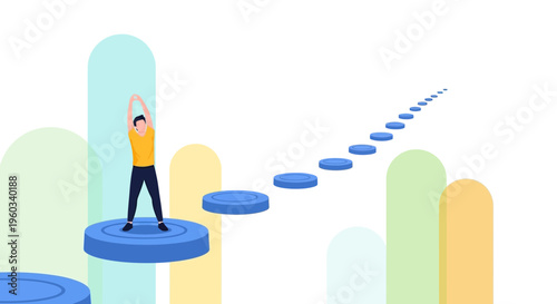 Motivational Journey Towards Fitness And Growth Abstract Concept