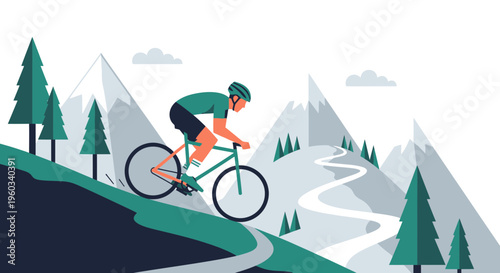 Mountain Biking Adventure Down Scenic Trail