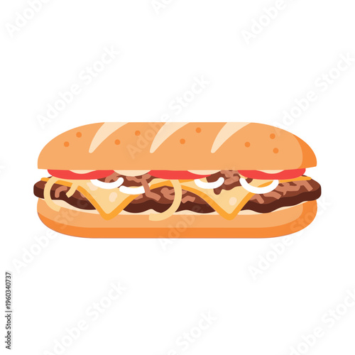 Delicious cheeseburger on a bun.