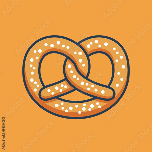 Pretzel with white sesame seeds.