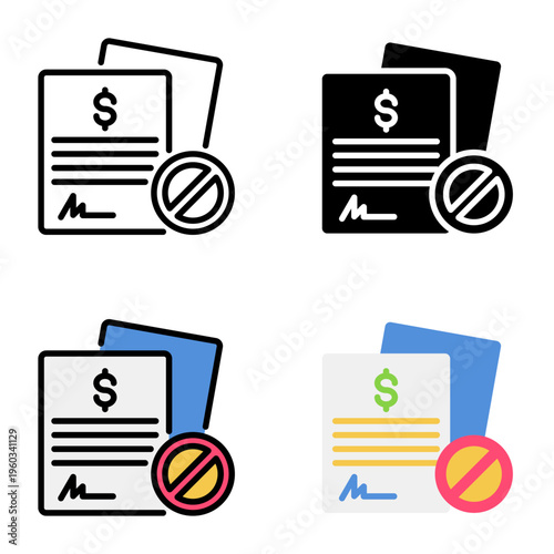 Contract icon collection of various styles for design branding, print and digital media