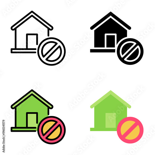 Eviction icon collection of various styles for design branding, print and digital media