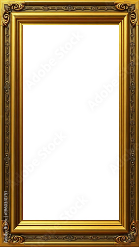 Marco Dorado Antiguo Premium Diseño Ornamental Metálico | Para Enmarcar Fotografía, Obra de Arte, Certificado, Diploma, Invitaciones, Bodas, etc.