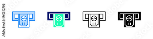 Withdrawal Multiple Style Icon Set Vector 