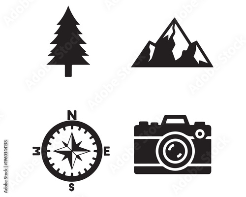 Outdoor adventure icons