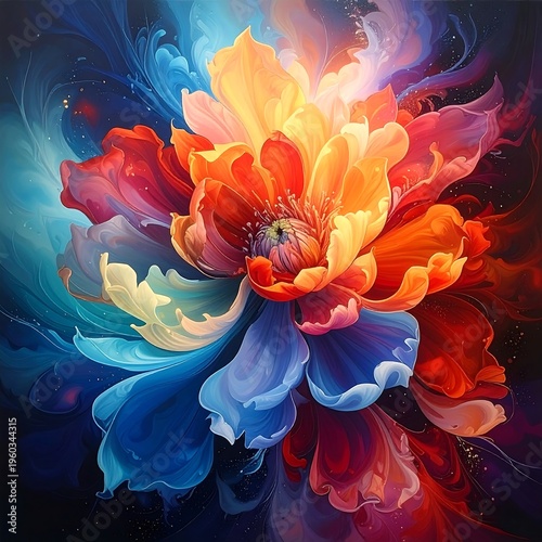 Vibrant Floral Bloom - A Symphony of Color and Light.