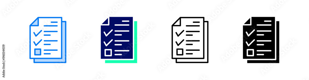 Fototapeta premium Test Multiple Style Icon Set Vector 