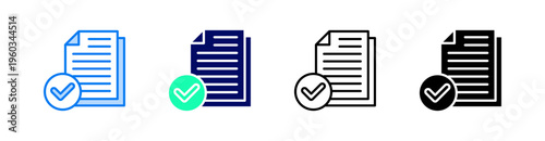 Validity Multiple Style Icon Set Vector 