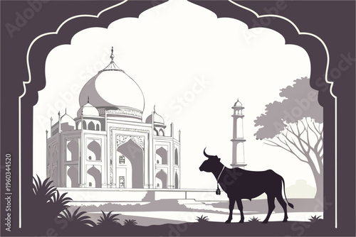 taj mahal vector illustration