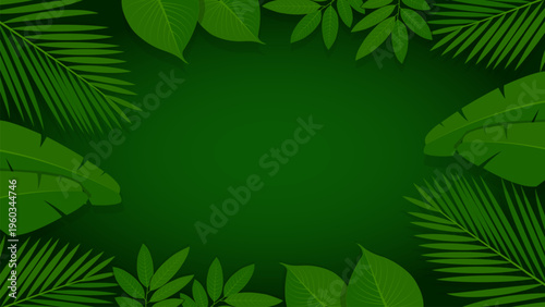 Fresh tropical green leaf background