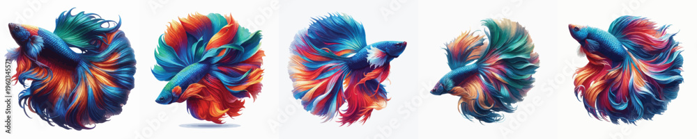 Obraz premium vector image of betta fish with white background